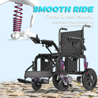 Hassky Foldable Electric Wheelchair for Adults – 15+ Mile Range, 350 lbs Capacity