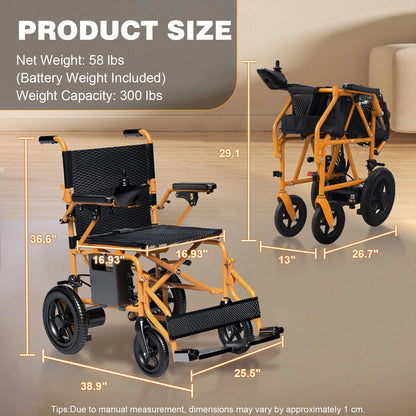 15 Miles Range Motorized Wheelchair