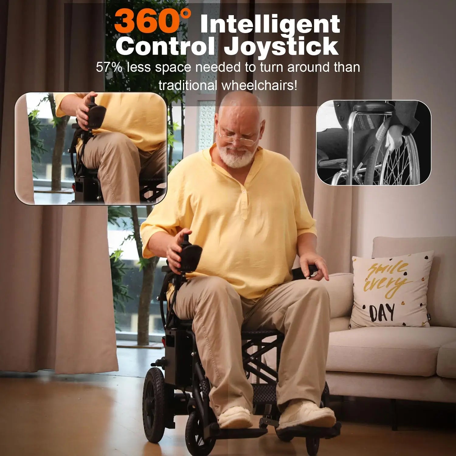 Foldable Electric Wheelchair for Adults