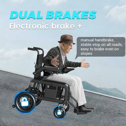 Hassky Foldable Electric Wheelchair for Adults – 15+ Mile Range, 350 lbs Capacity