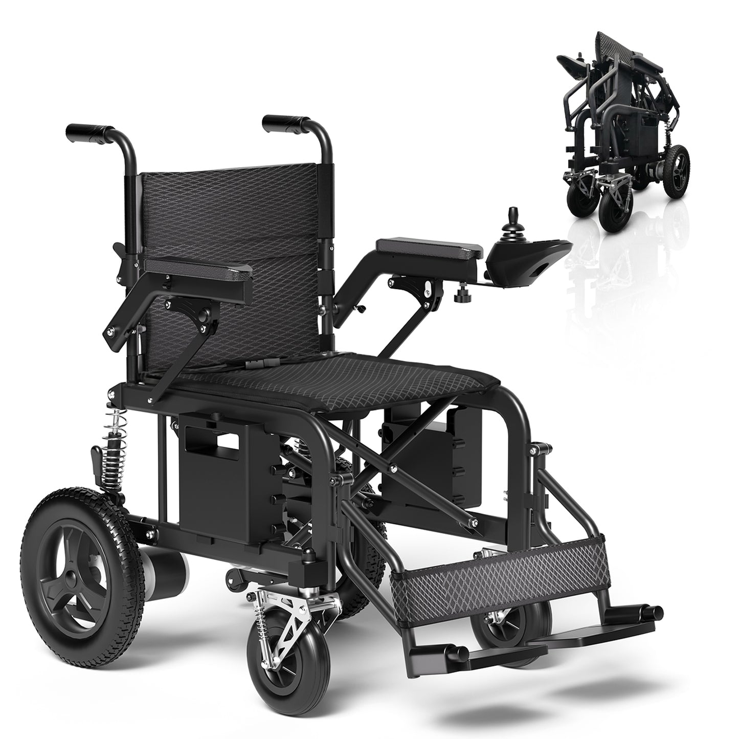 Hassky Foldable Electric Wheelchair for Adults – 15+ Mile Range, 350 lbs Capacity